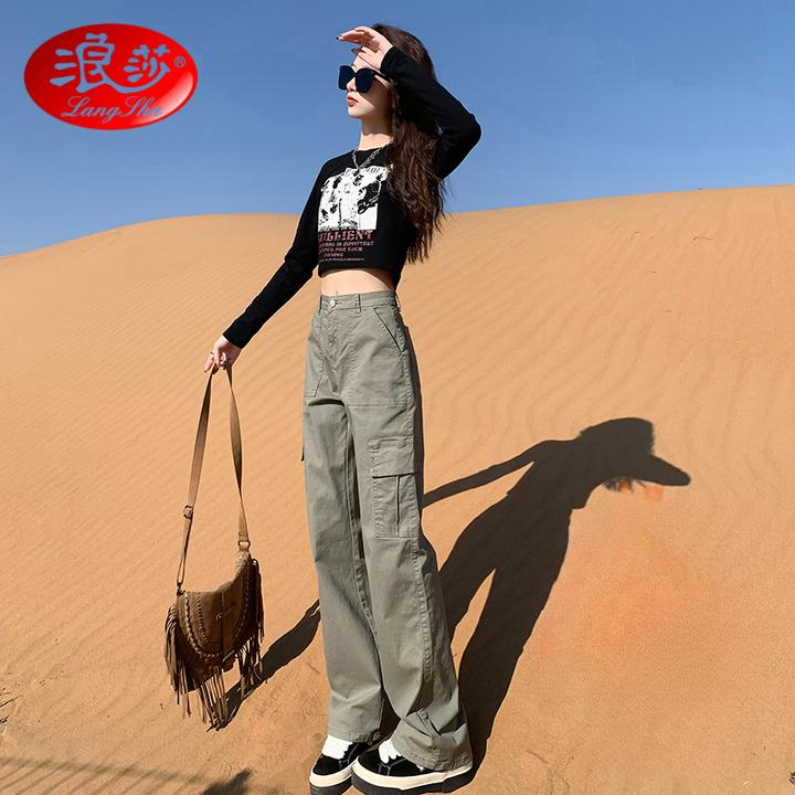 2025早春新款休闲工装牛仔裤女宽松显瘦百搭窄版阔腿直筒裤推荐