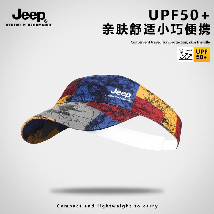 JEEP/吉普空顶帽夏季吸汗速干网球帽专业级防晒帽骑行钓鱼太阳帽