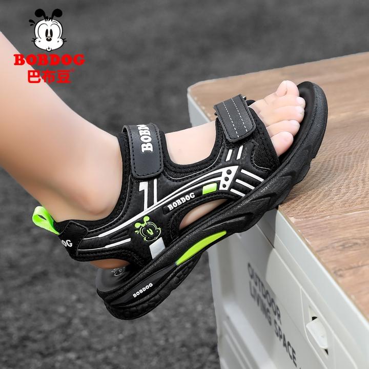 Bobdog/巴布豆儿童凉鞋男童新款防滑男孩露趾沙滩凉拖鞋软底大童