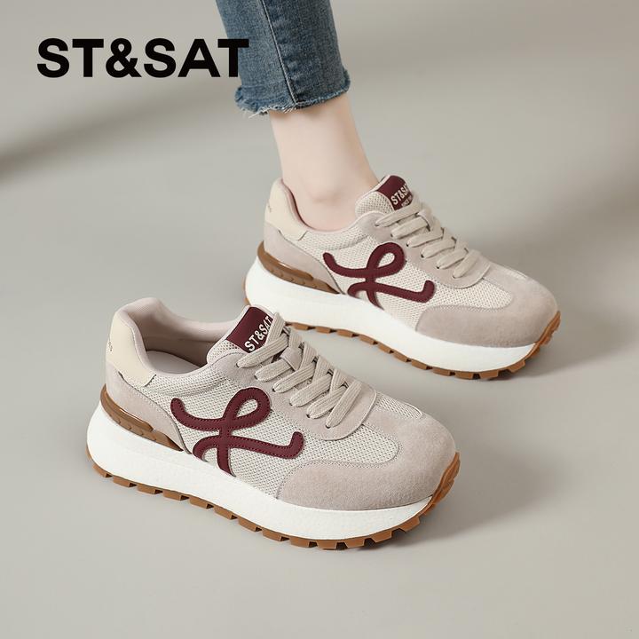 星期六厚底阿甘鞋女款2025秋季爆款透气网鞋女士德训鞋休闲运动鞋