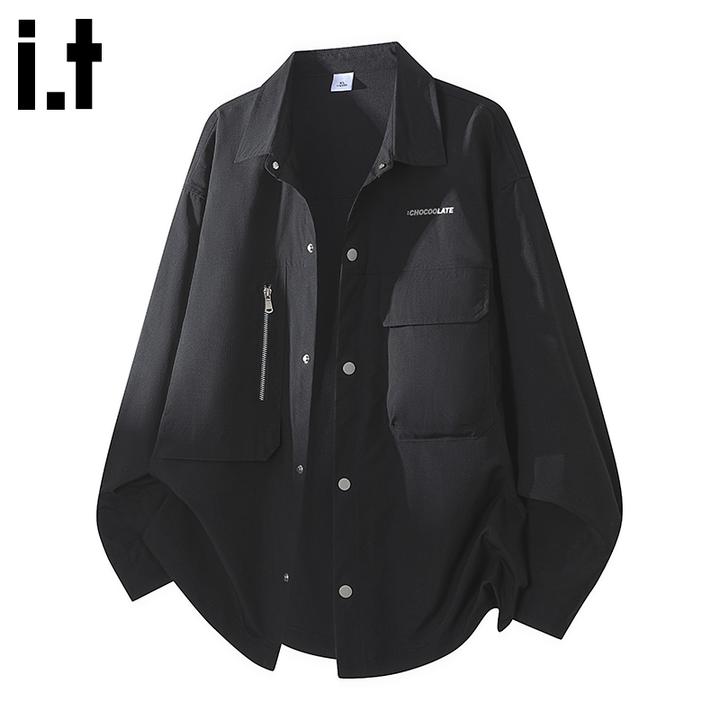 i.t:CHOCOOLATE高级感长袖衬衫男士2025秋冬宽松痞帅休闲百搭外套