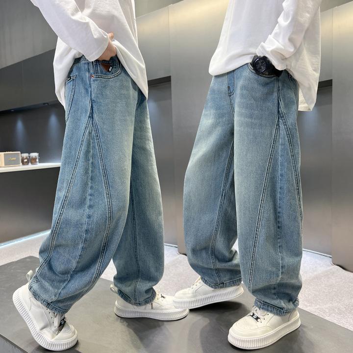 儿童装男童春夏装裤子长裤2025新款中大童直筒春季帅气阔腿裤12岁