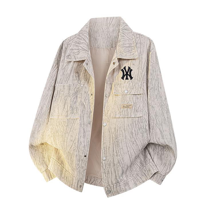 DeweLvum潮牌百搭抗皱宽松夹克男新款轻奢时尚休闲商务翻领外套男