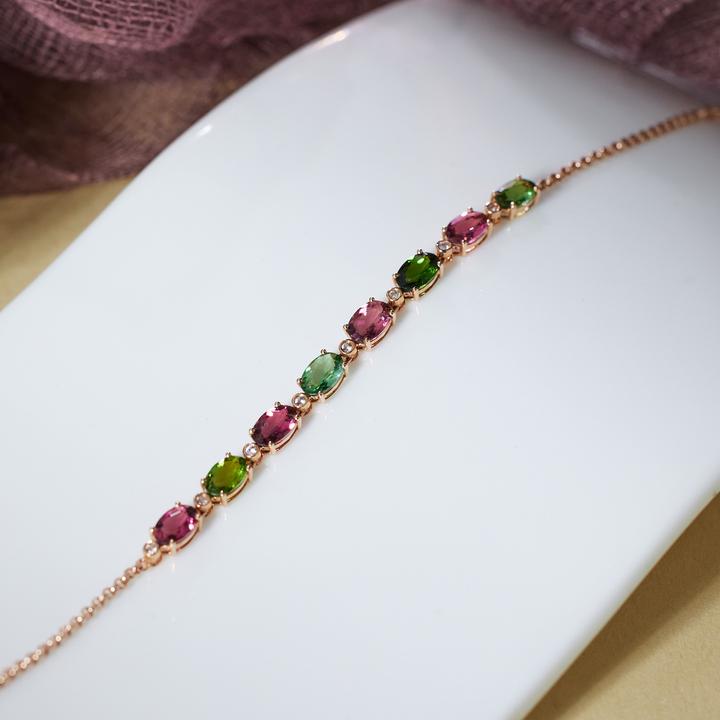 【歪歪补贴】碧玺手链*18K镶嵌Q4639