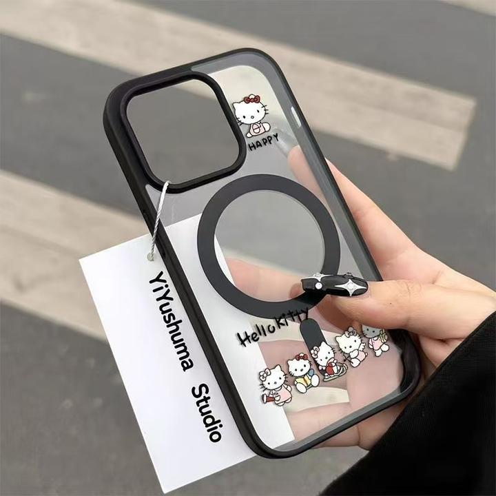 一排凯蒂猫适用iPhone16手机壳苹果15PROMAX防摔14大孔13肤感磁吸