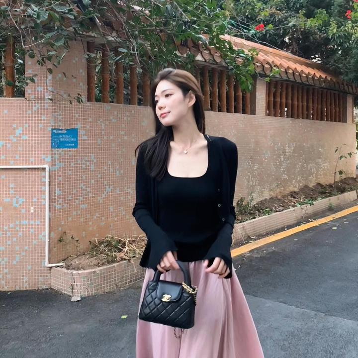 蓝法日记高个子加长薄款长袖背心开衫两件套装 SP