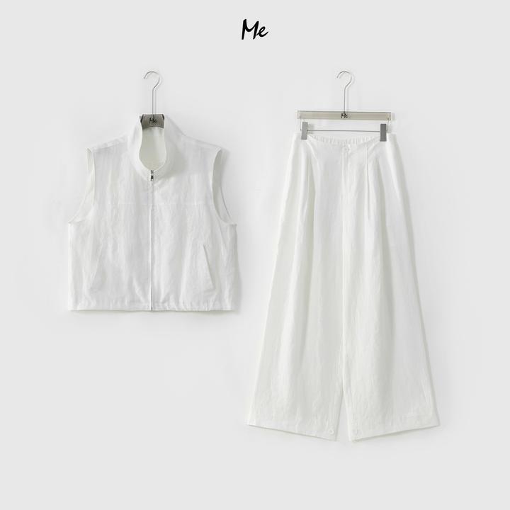 ME【100%亚麻知识分子套装】透气高腰遮胯显瘦百搭时尚套装MESS6312