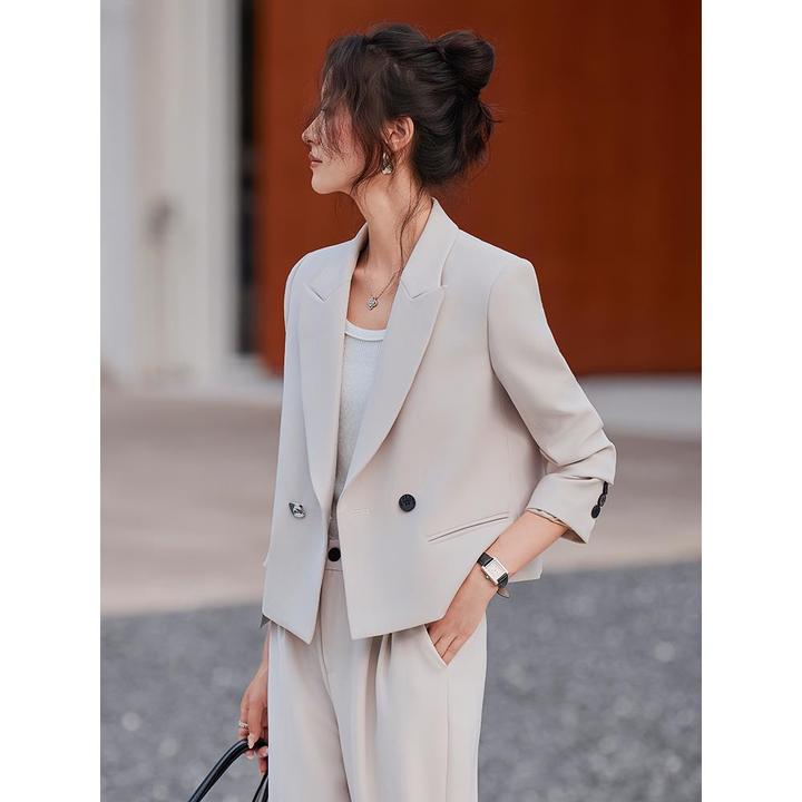 职业装西装洋气女2026春秋新款高级感通勤正装小个子短款西服外套