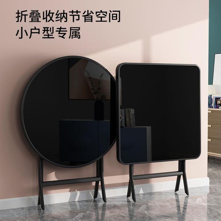 钢化玻璃桌子折叠家用特厚户外摆摊桌玻璃桌子出租屋租房折叠桌子