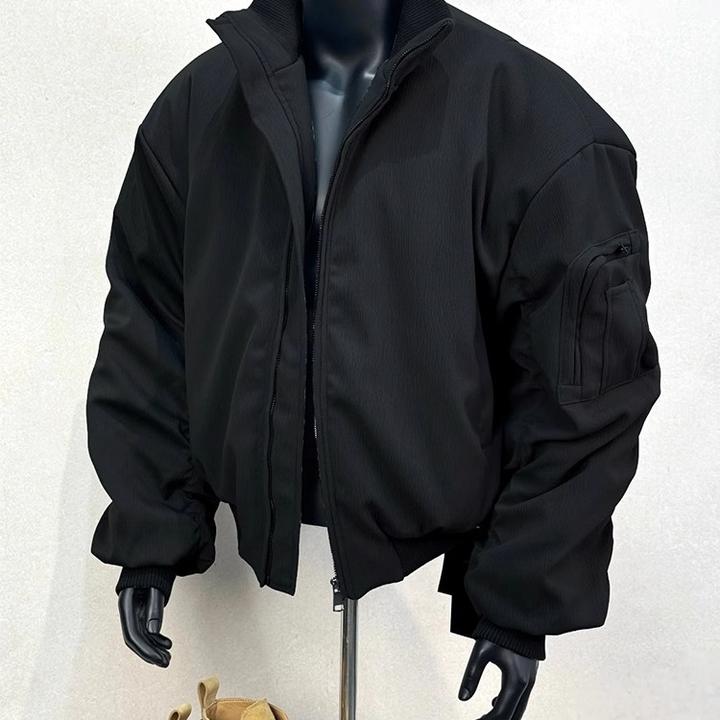 飞行员夹克外套男春秋款美式廓形短款冲锋cleanfit立领教练棒球服