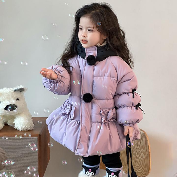 女童外套2025新款秋冬女宝宝休闲保暖库洛米加绒加厚棉服潮流上衣