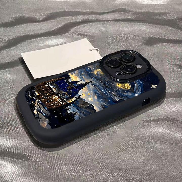 梵高城堡适用iphone17苹果16promax1514手机壳泡芙131211软硅胶