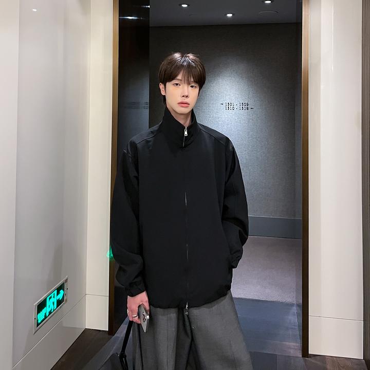 高林凡 基础款立领可翻领夹克百搭纯色外套