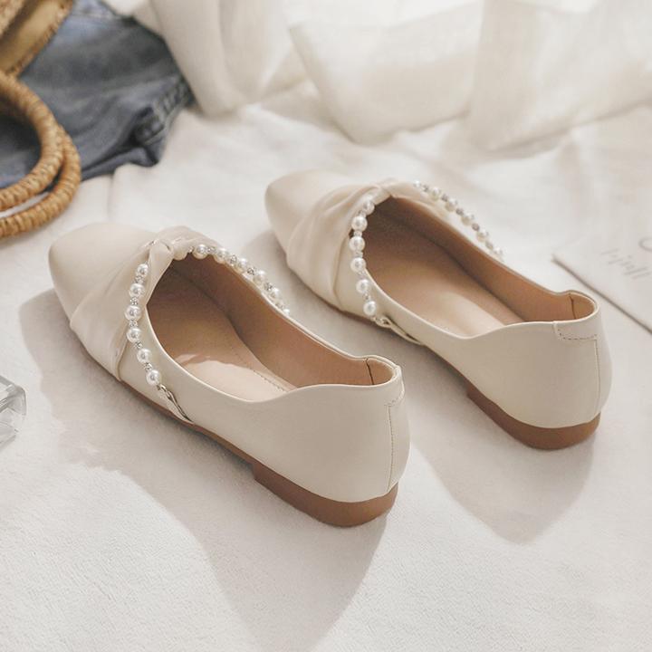 PinkAvril春季浅口平底搭配小裙子仙女晚晚风温柔法式单鞋女瓢鞋