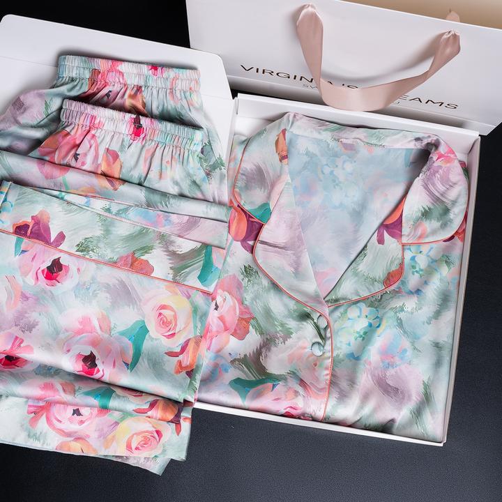 达芬奇密码【洛神玫瑰】2025年夏季新款舒适可外穿家居服睡衣三件套