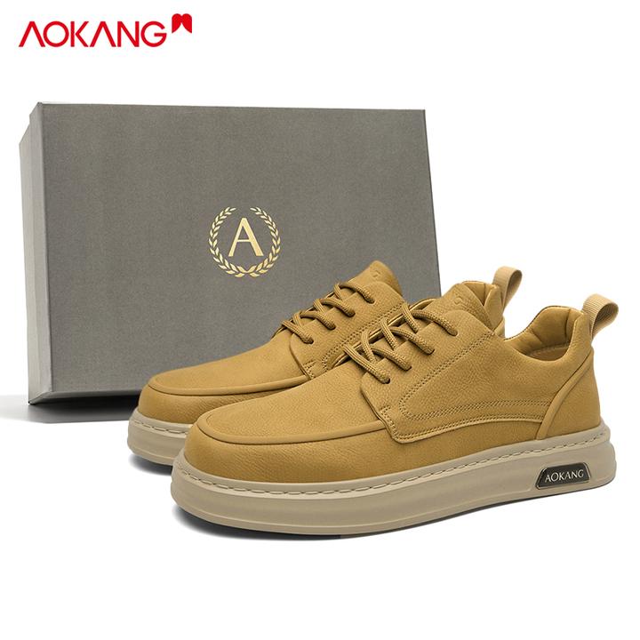 Aokang/奥康2025秋冬防水休闲男士运动百搭增高潮流男鞋低帮板鞋