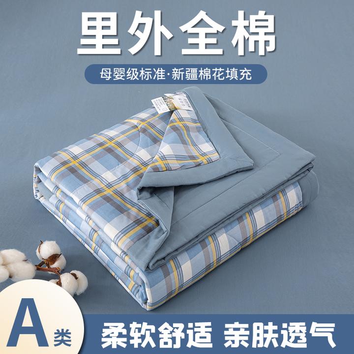 纯棉夏凉被A类全棉夏被亲肤舒适空调被四季通用棉被学生宿舍薄被1