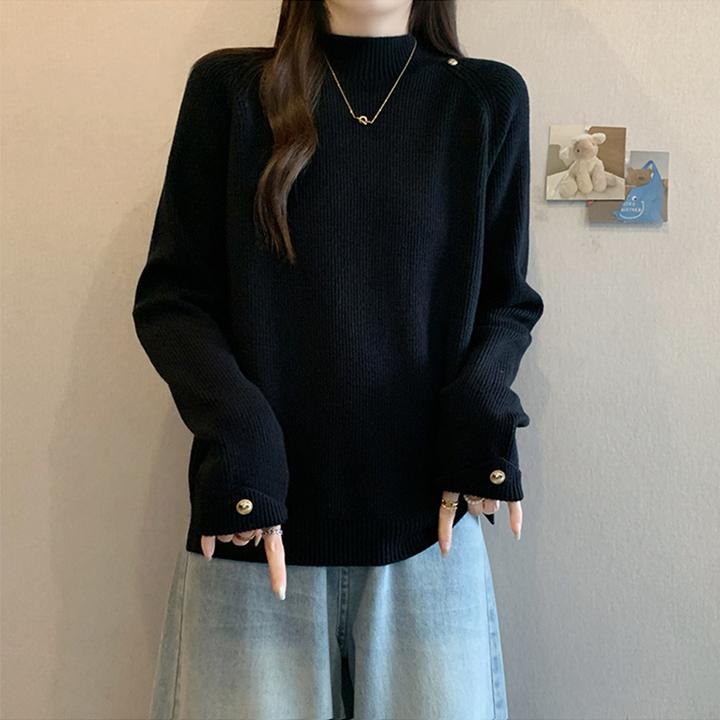 大码女装遮肚子半高领加厚打底毛衣女秋冬胖妹妹显瘦内搭针织上衣