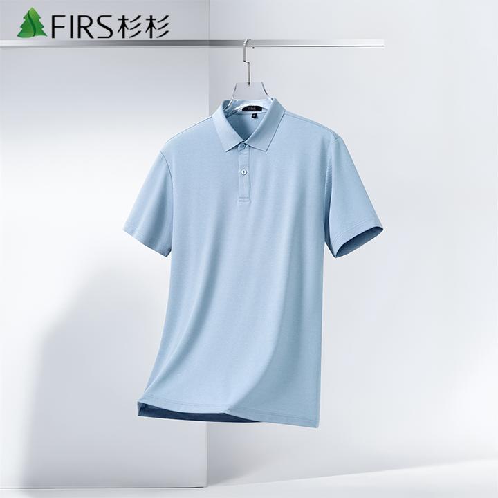【7A抑菌】杉杉凉感短袖Polo衫男装2025夏季新款桑蚕丝轻奢翻领T恤