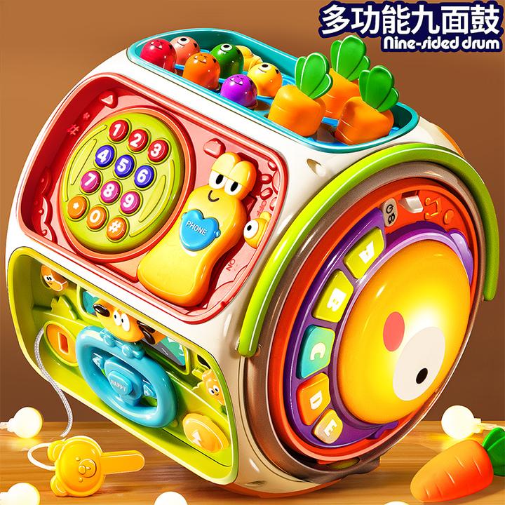婴儿六面体益智玩具手拍鼓0-3岁1小手拍拍幼儿早教多面体八面宝宝