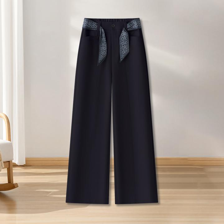 钛金棉窄版阔腿裤女2025秋季新款高腰显瘦宽松百搭垂感休闲直筒裤