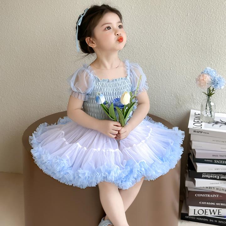 女童连衣裙夏款公主裙宝宝蓬蓬裙TUTU裙子小女孩儿童洋气衣服夏装