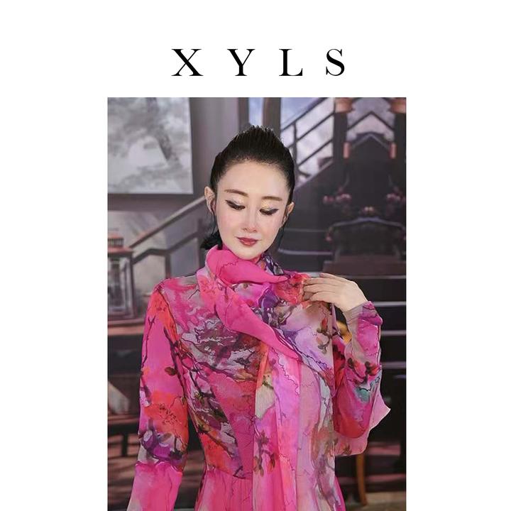 女装连衣裙弹力印花T007005