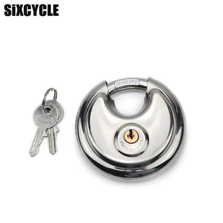 不锈钢圆形挂锁防水防锈适用于仓库大门货车门锁链条防盗