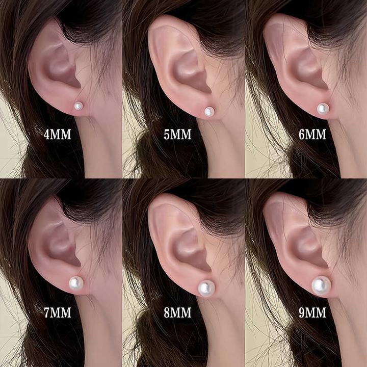 天然淡水真珍珠耳钉扁圆馒头耳坠耳饰女2024新款正品耳环