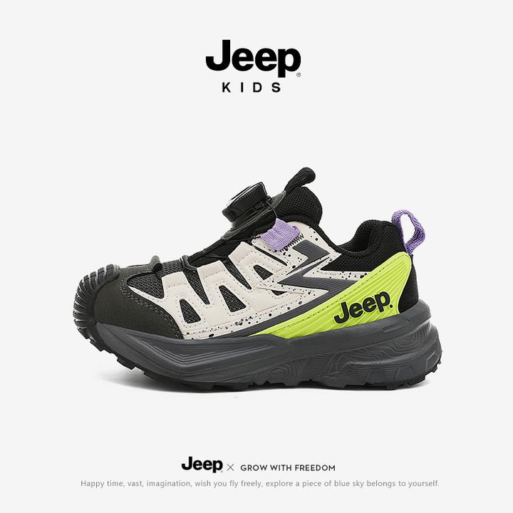 jeep儿童运动鞋男童2025新款秋季户外防滑女童老爹鞋中大童登山鞋