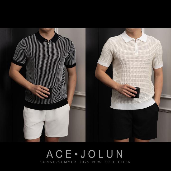 【编织镂空】夏季天丝凉感复古针织衫男士POLO短袖轻熟风透气T恤