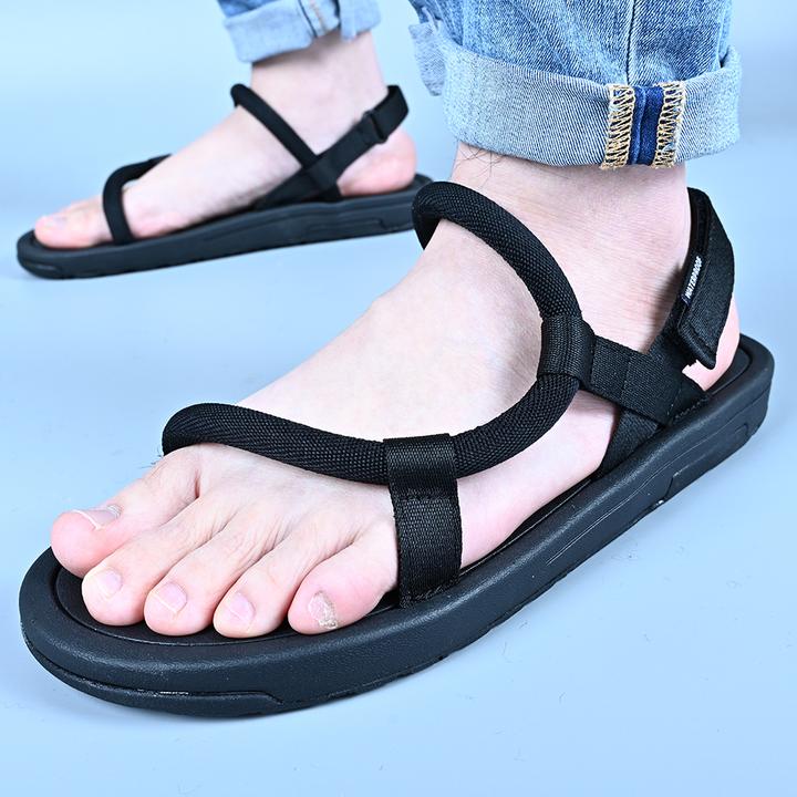 爱喜越 越南进口纯色防滑沙滩鞋男士软底夏季轻便户外情侣女凉鞋