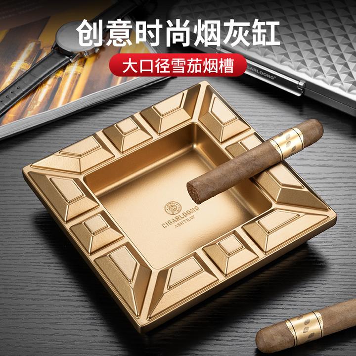 茄龙雪茄烟灰缸大口径多口烟槽金属家用客厅创意灭烟器CL-2029