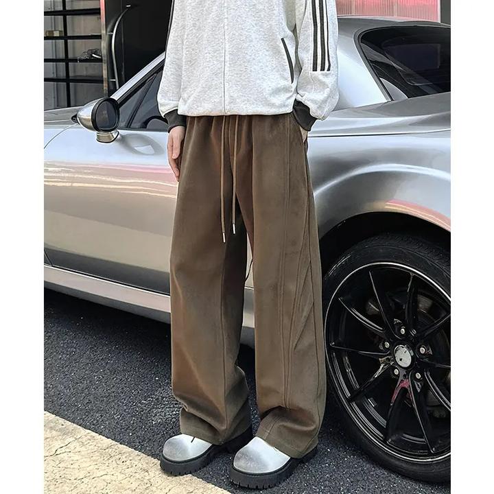 重磅星空呢男士秋冬新款休闲裤裤子直筒裤简约潮基础男裤宽松百搭