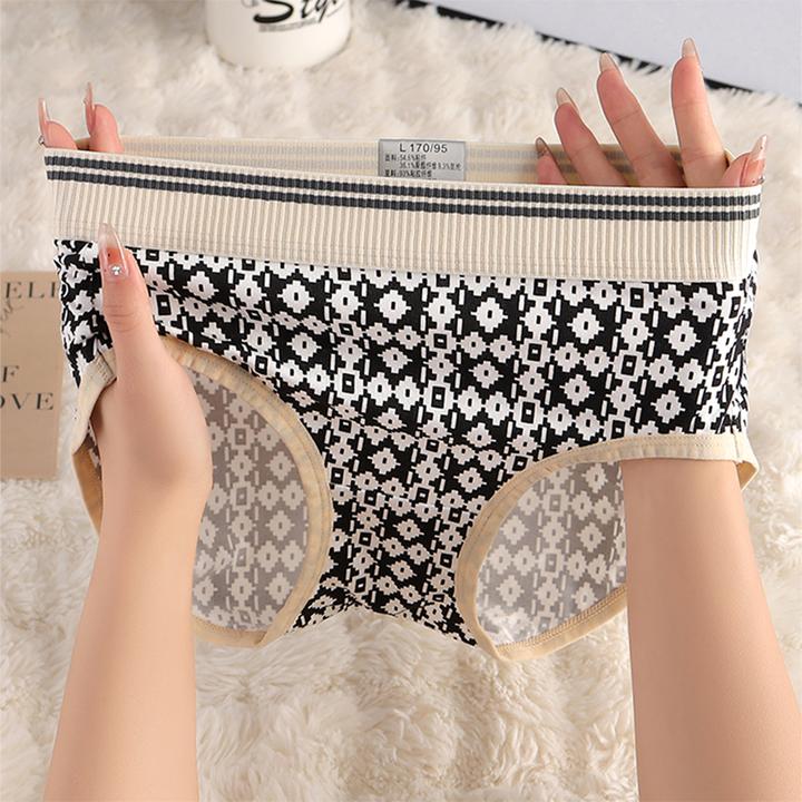 新款女士内裤学生少女夏季薄款三角内裤女士中腰个性潮流印花内裤