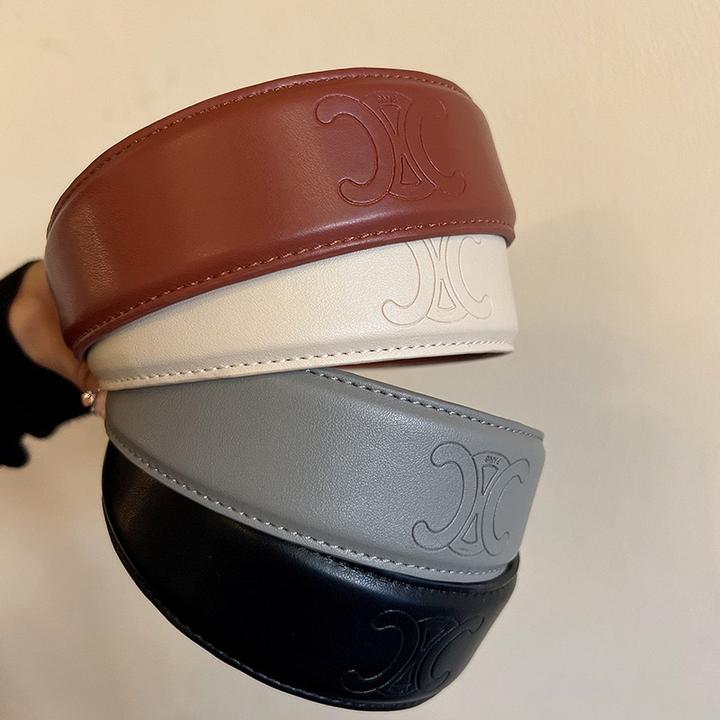 韩版皮质宽边发箍网红ins风格简约明星同款发束发带复古法式头箍