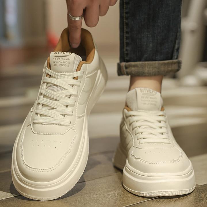 男士鞋子秋季2025新款韩版潮流百搭男鞋运动休闲防滑厚底小白板鞋