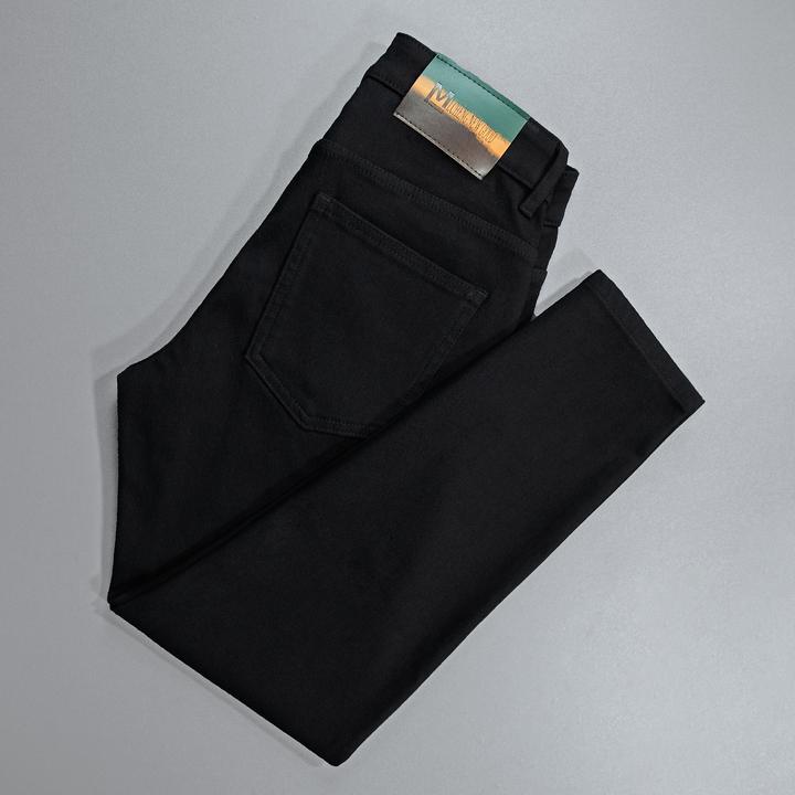 DeweLvum匠心制作！一眼就爱上!潮牌休闲百搭黑色修身小脚牛仔裤男