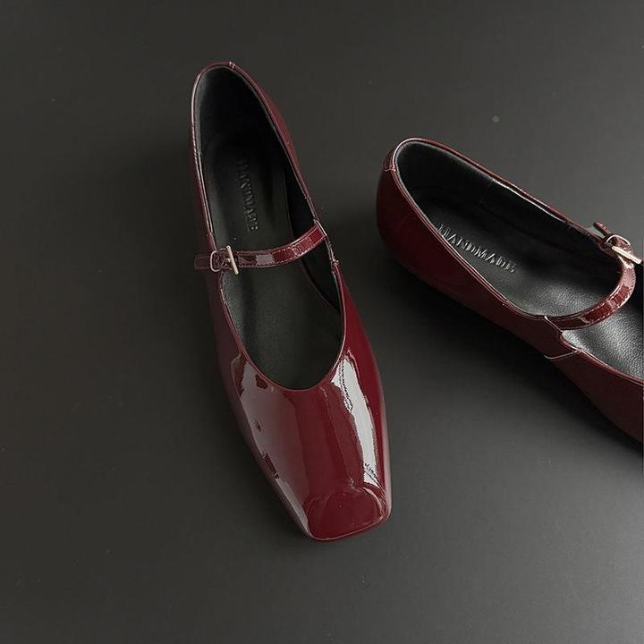 法式配裙子春季平底红色单鞋仙女鞋子2025新款方头玛丽珍晚晚女鞋