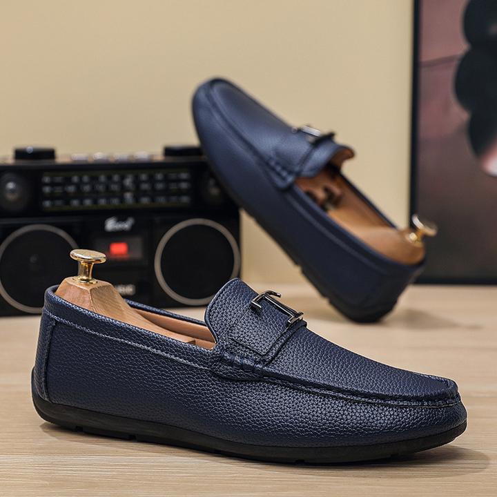 豆豆男鞋秋季新款一脚蹬软底驾车鞋青年鞋子男款休闲百搭乐福鞋男