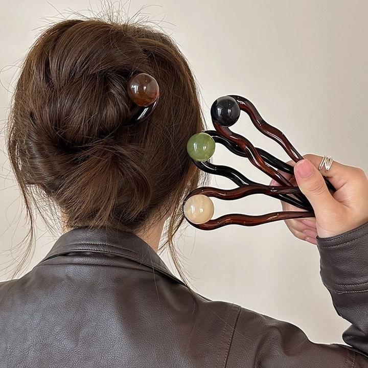 复古简约U型发簪女温柔气质丸子头盘发簪子2025新款高端发夹头饰