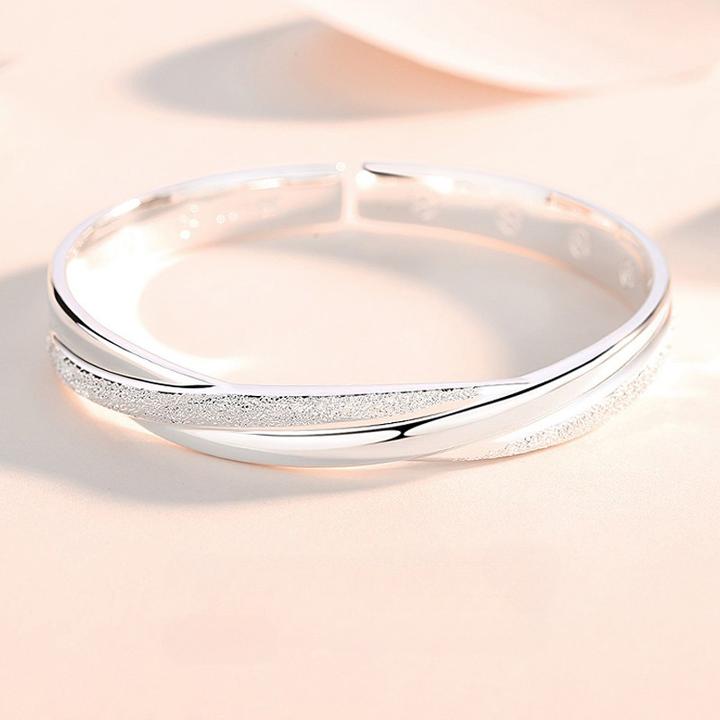 足银手镯 9999银手镯女轻奢小众精致年轻款高级银镯子ins风时尚