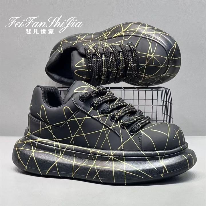 潮流鞋子男款2025秋季新款增高运动休闲鞋时尚百搭男士厚底低帮鞋