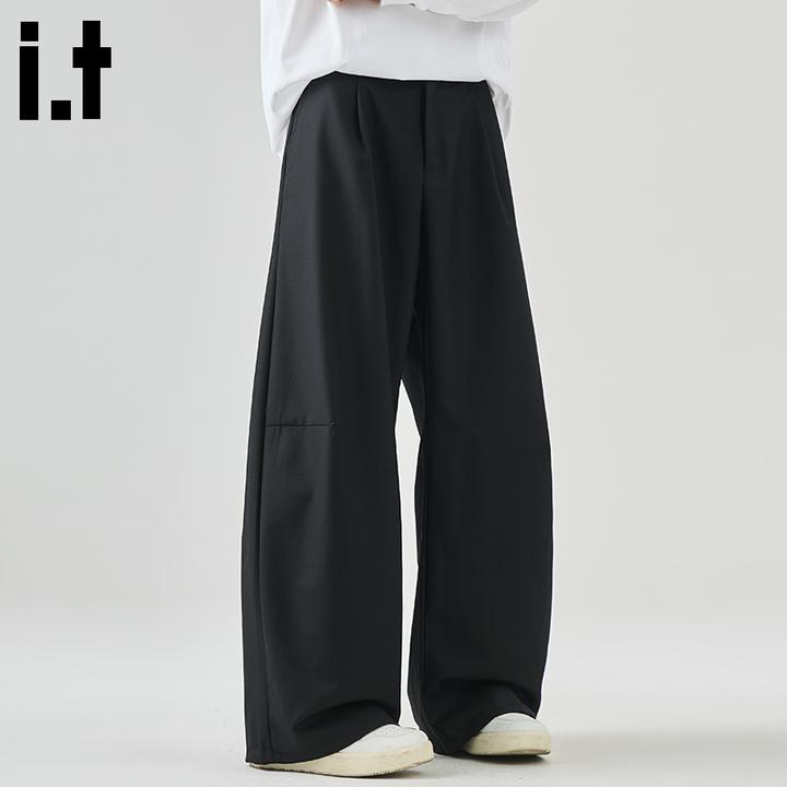 i.ti.t:CHOCOOLATE休闲裤子男2025秋冬新款潮牌宽松垂感弯刀西裤
