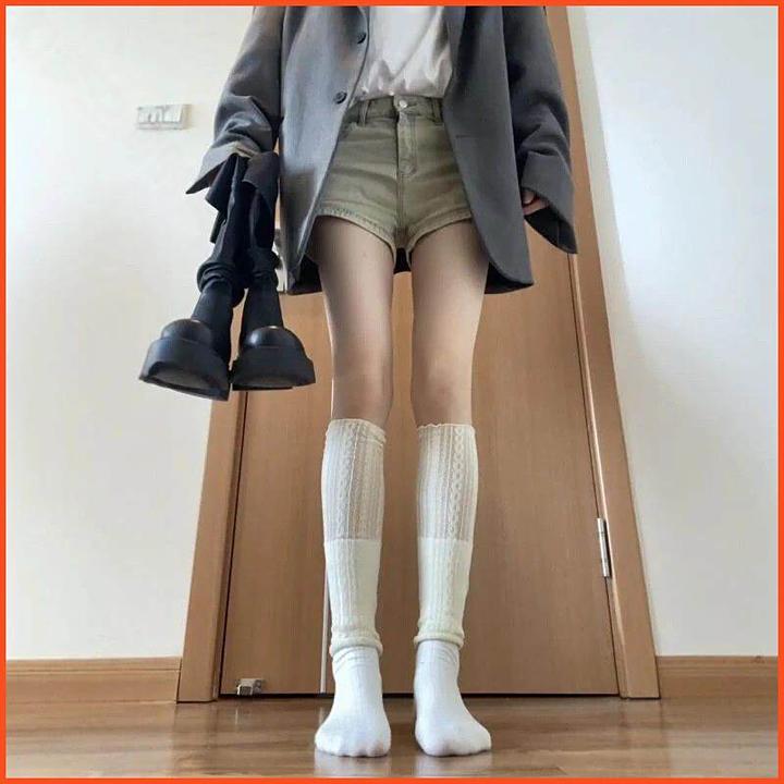 袜套堆堆袜冬季女款2025新款白色长筒女腿套叠穿小腿骑士靴百搭