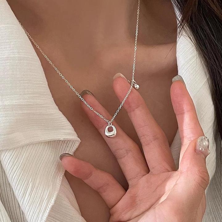 925银光面小银坨项链女ins时尚设计极简风百搭锁骨链民族风古法