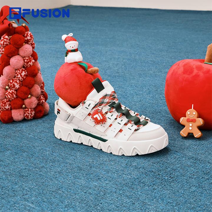 【披萨鞋圣诞限定】FILA斐乐冬季情侣时尚百搭舒适滑板鞋T12M612934