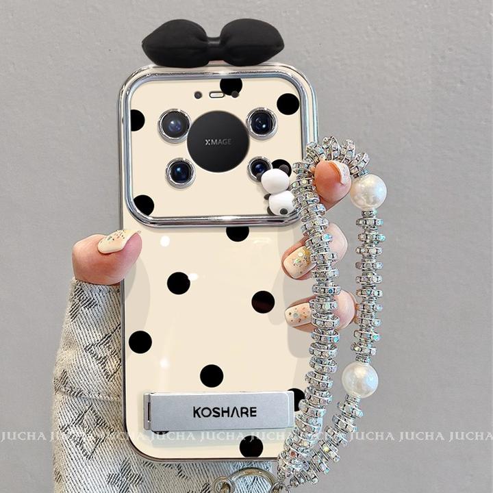 波点蝴蝶结适用华为mate80pro创意手机壳80promax卡通可爱80pro