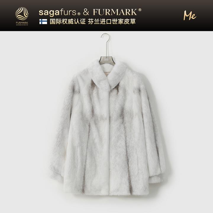 ME【芬兰进口SAGA北冰洋原色十字貂一手长（抽刀）】皮草外套MESA3139