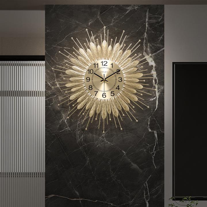 现代轻奢挂钟客厅高级感挂钟个性艺术装饰时钟家用静音石英钟表